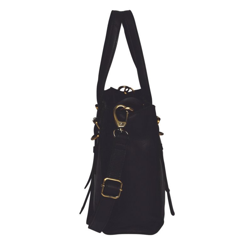 Burleigh Vintage Leather Crossbody – Black