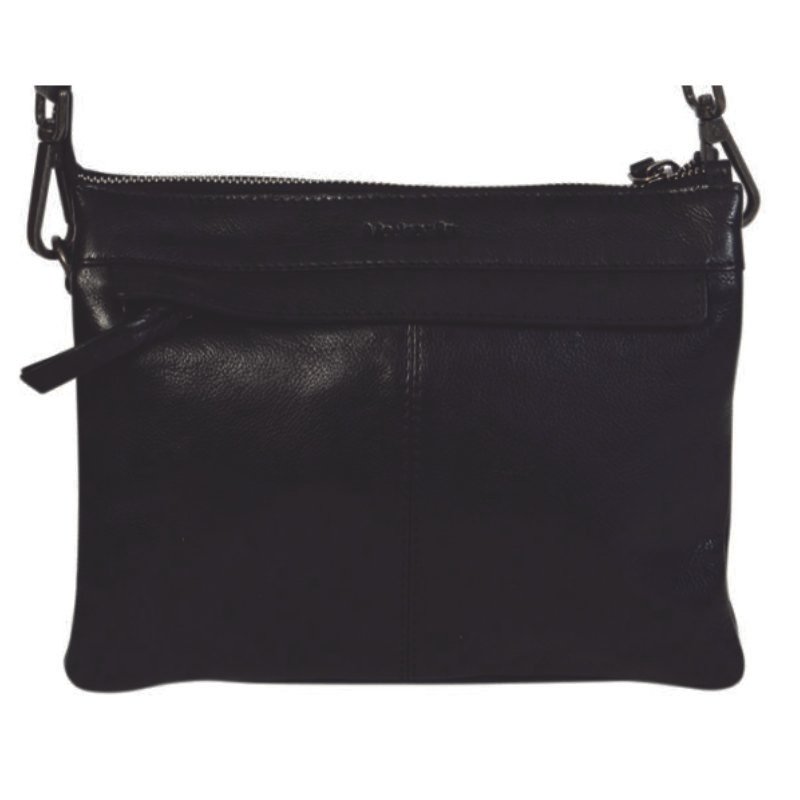 Caloundra Multi-Strap Leather Crossbody – Black