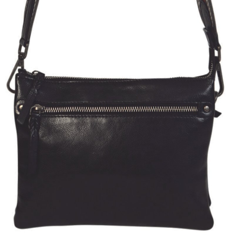 Caloundra Multi-Strap Leather Crossbody – Black