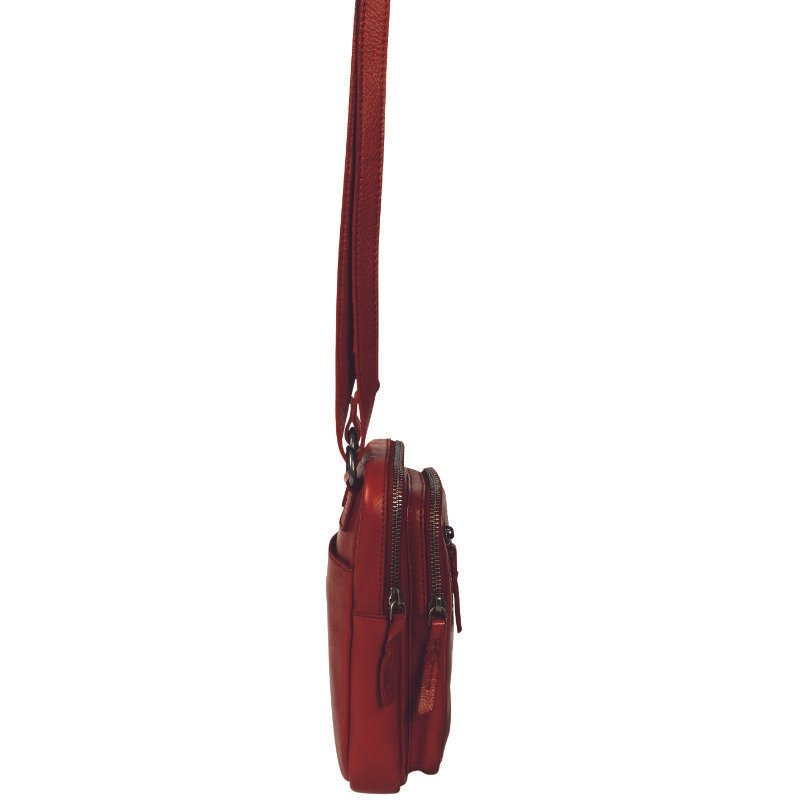 Paddington Woven Leather Crossbody – Red - Image 3